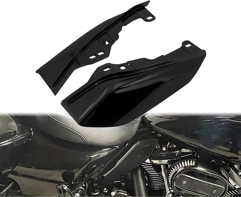 CARGLETRUE Motorcycle Mid Frame Air Deflector Heat Shield Fit for Harley Touring Street Glide Road Glide Electra Glide Road King Trike 2017-2023 Black - Image 2